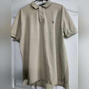 Polo by Ralph Lauren Men's Tan Polo Shirt Size Large